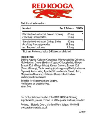 Red Kooga Ginkgo Biloba & Ginseng - 32 tablets