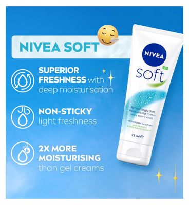 NIVEA Soft Moisturising Cream for Face, Hand and Body, 75ml