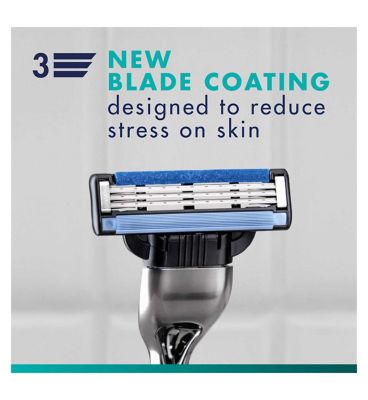 Gillette Mach3 Razor For Men, 1 Gillette Razor, 2 Razor Blade Refills