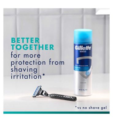 Gillette Mach3 Razor For Men, 1 Gillette Razor, 2 Razor Blade Refills