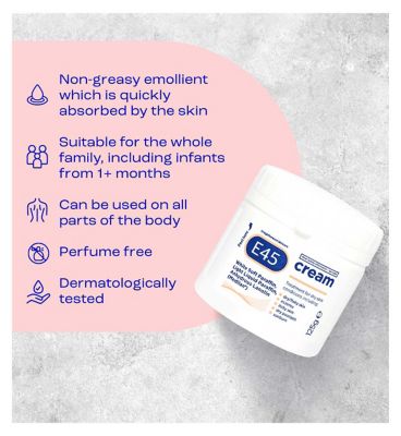 E45 Dermatological Moisturising Cream for Dry Skin & Eczema - 125g