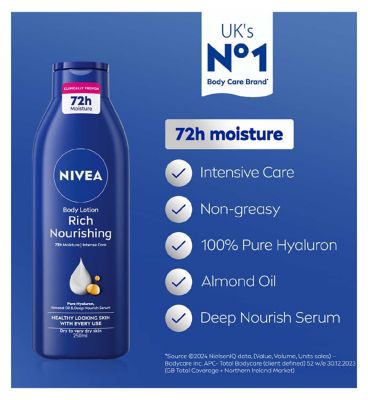 NIVEA Rich Nourishing Body Lotion for Dry Skin, 250ml