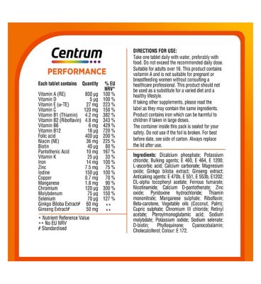 Centrum Performance Multivitamins & Minerals, 60 Tablets
