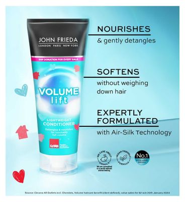 John Frieda Volume Lift Lightweight Conditioner 250ml for Fine, Flat Hair
