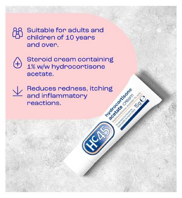 Hc45 Hydrocortisone Acetate Cream - 15g
