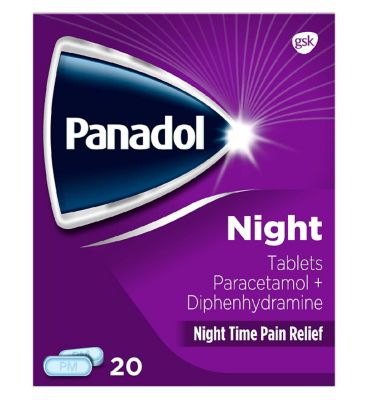 Panadol Paracetamol Diphenhydramine 500mg/ 25mg NightPain - 20 Tablets
