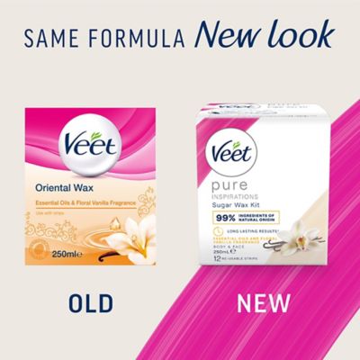 Veet Pure Oriental Hot Wax Body & Face Floral Vanilla - 250ml