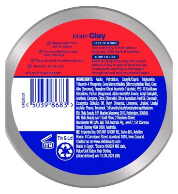 Vo5 Matt Long Lasting Hold Hair Clay 75ml