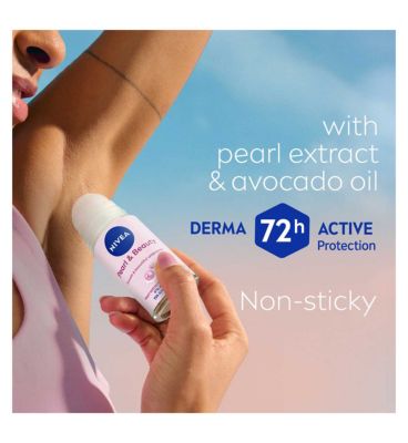 NIVEA Anti-Perspirant Deodorant Roll-On, Pearl & Beauty, 72 Hours 50ml