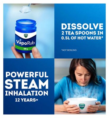 Vicks VapoRub, Relief of Cough Cold and Flu Like Symptoms, Jar 100g
