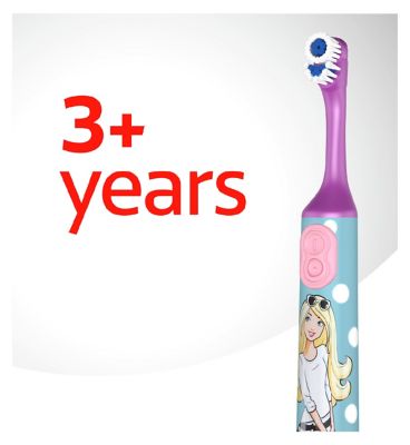 Colgate Kids Barbie Extra Soft Battery Toothbrush, 3+ Years