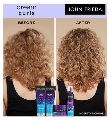 John Frieda Frizz Ease Dream Curls Curl Reviver Mousse with Heat Protection 200ml for Naturally Wavy & Curly Hair