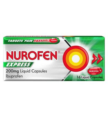 Nurofen Express Pain Relief Ibuprofen 200mg Liquid Capsules 16s