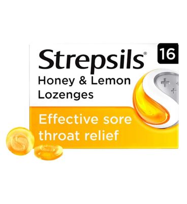 Strepsils&nbsp;Honey & Lemon&nbsp;Lozenges&nbsp;for sore throat&nbsp;x16