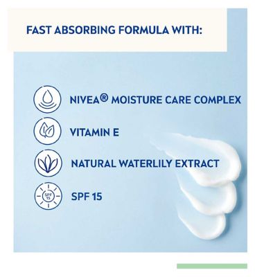 NIVEA 24H Moisture Refreshing Day Cream with Vitamin E for Normal Skin SPF15 50ml