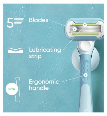 Gillette Venus Extra Smooth Women’s Razor, 1 Refill Razor Cartridges, Reusable Handle and Shower Holder