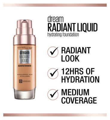 Maybelline Dream Radiant Liquid Hydrating Foundation with Hyaluronic Acid and Collagen