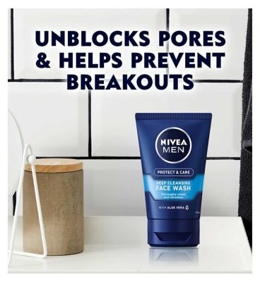 NIVEA MEN Protect & Care Deep Cleansing Face Wash with Aloe Vera 100ml