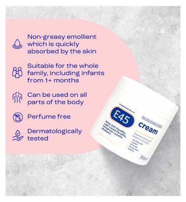 E45 Dermatological Moisturising Cream for Dry Skin & Eczema - 350g