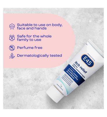 E45 Itch Relief Cream for Itchy, Irritated and Eczema Prone Skin - 100g