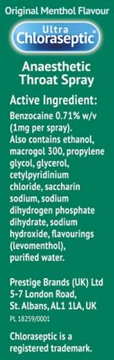 Ultra Chloraseptic Anaesthetic Throat Spray - 15ml