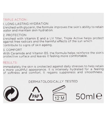 L'Oreal Paris Triple Active Day Moisturiser Dry and Sensitive Skin 50ml