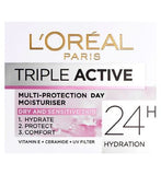 L'Oreal Paris Triple Active Day Moisturiser Dry and Sensitive Skin 50ml