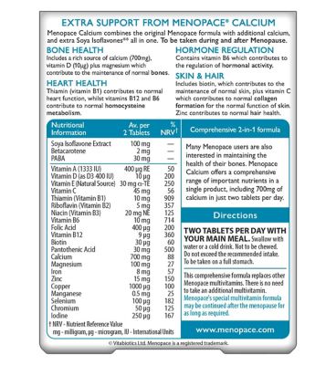 Vitabiotics Menopace Calcium - 60 Tablets