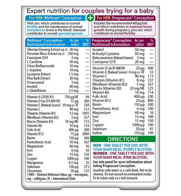 Vitabiotics Pregnacare Him and Her Conception - 60 Tablets