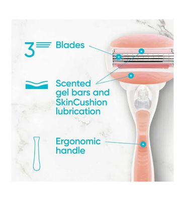 Gillette Venus Razor Blades, ComfortGlide Spa Breeze 3 Blade Women’s Razor Blades X8<br/>