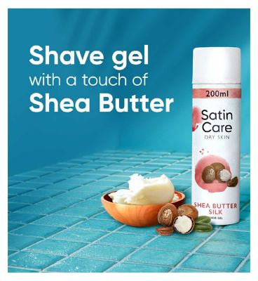 Venus Satin Care Shaving Gel for Dry Skin with Shea Butter - 200ml