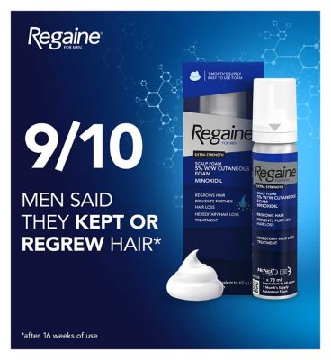 Regaine for Men Extra Strength Scalp Foam 5% w/w Cutaneous Foam - 1 months supply