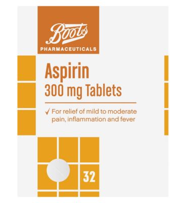 Boots Aspirin 300mg Tablets - 32 Tablets