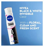 NIVEA Anti-Perspirant Deodorant Spray, Black & White Original, 72h, 250ml