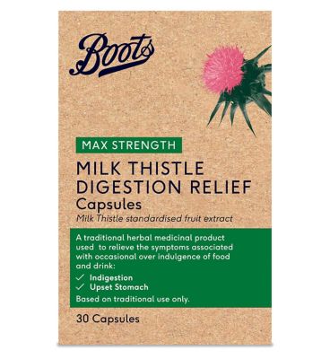 Boots Max Strength Digestion Relief Milk Thistle 30 Capsules