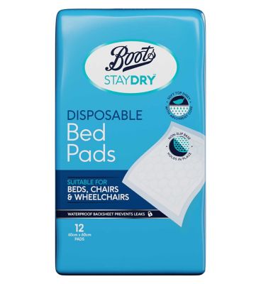 Boots Staydry Disposable Bed Pads - 12 Pack