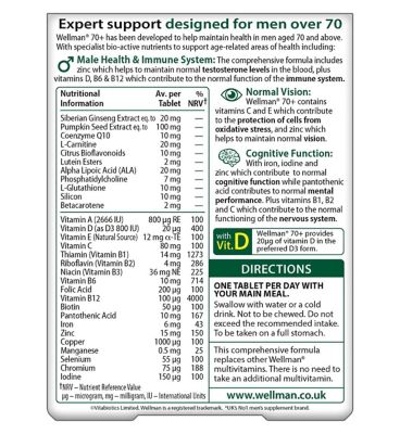Vitabiotics Wellman 70+ - 30 Tablets