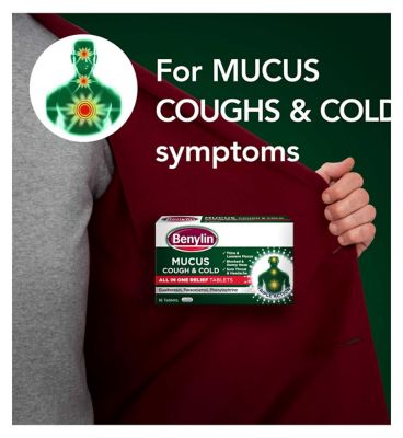 Benylin Mucus Cough & Cold All in One Relief Tablets- 16 tablets