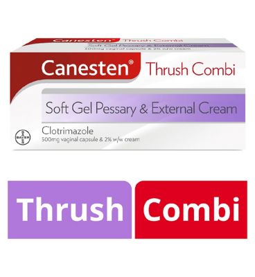 Canesten Thrush Combi Soft Gel Pessary & External Cream 500mg vaginal capsule / 2% w/w cream