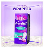 Always Dailies Singles Normal To Go Panty Liners Fresh x 20