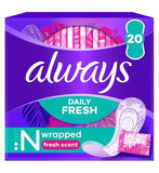 Always Dailies Singles Normal To Go Panty Liners Fresh x 20