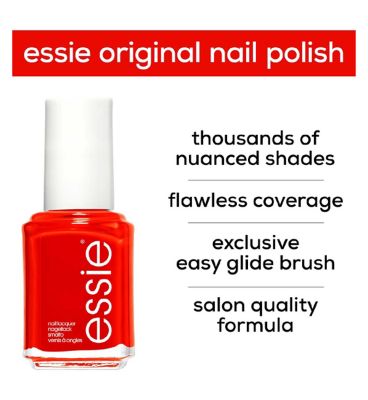 Essie Nail Polish 64 Fifth Avenue Red Orange Creamy Colour, Original High Shine and High Coverage Nail Polish 13.5 ml