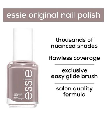 Essie Nail Polish 77 Chinchilly Granite Grey Colour, Original High Shine and High Coverage Nail Polish 13.5 ml