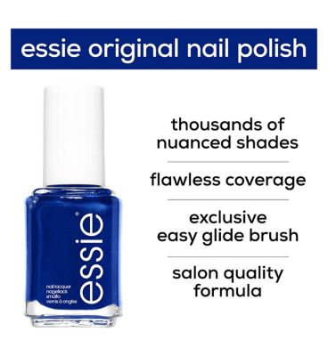 Essie Nail Polish 92 Aruba Blue Royal Colbolt Shimmer Blue, Original High Shine and High Coverage Nail Polish 13.5 ml