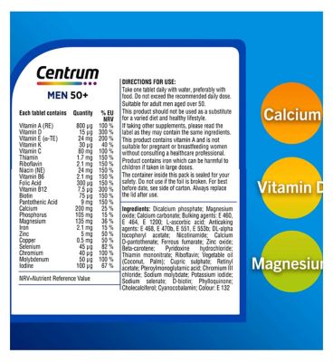 Centrum Men 50+ Multivitamins & Minerals - 30 Tablets