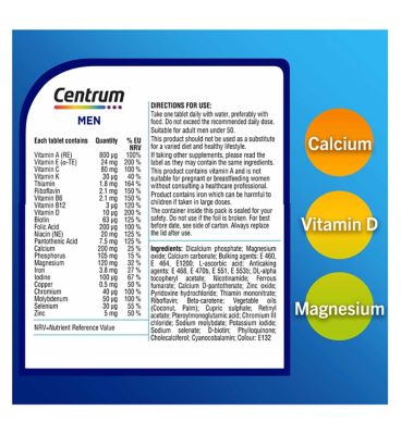 Centrum Men Multivitamins and Minerals, 60 Tablets