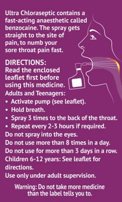 Ultra Chloraseptic Anaesthetic Throat Spray Blackcurrant - 15ml