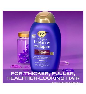 OGX Thick & Full+ Biotin & Collagen pH Balanced Shampoo 385ml