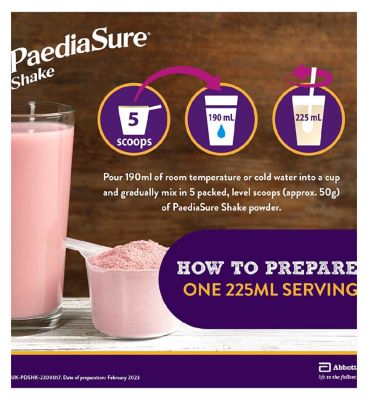 PaediaSure Shake, 400g, Strawberry Flavoured Nutritional Supplement Drink for Kids