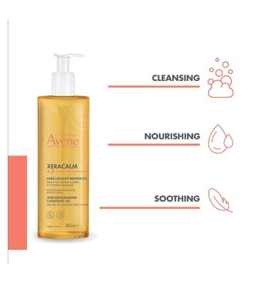 Avène XeraCalm A.D. Lipid-Replenishing Cleansing Oil for Dry, Itchy Skin 400ml